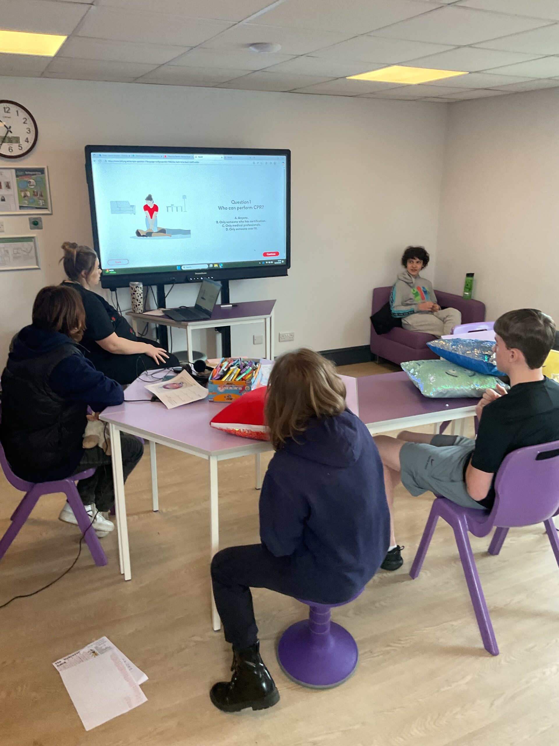 Supporting health and wellbeing education during National CPR Week at Allerthorpe SEN School.