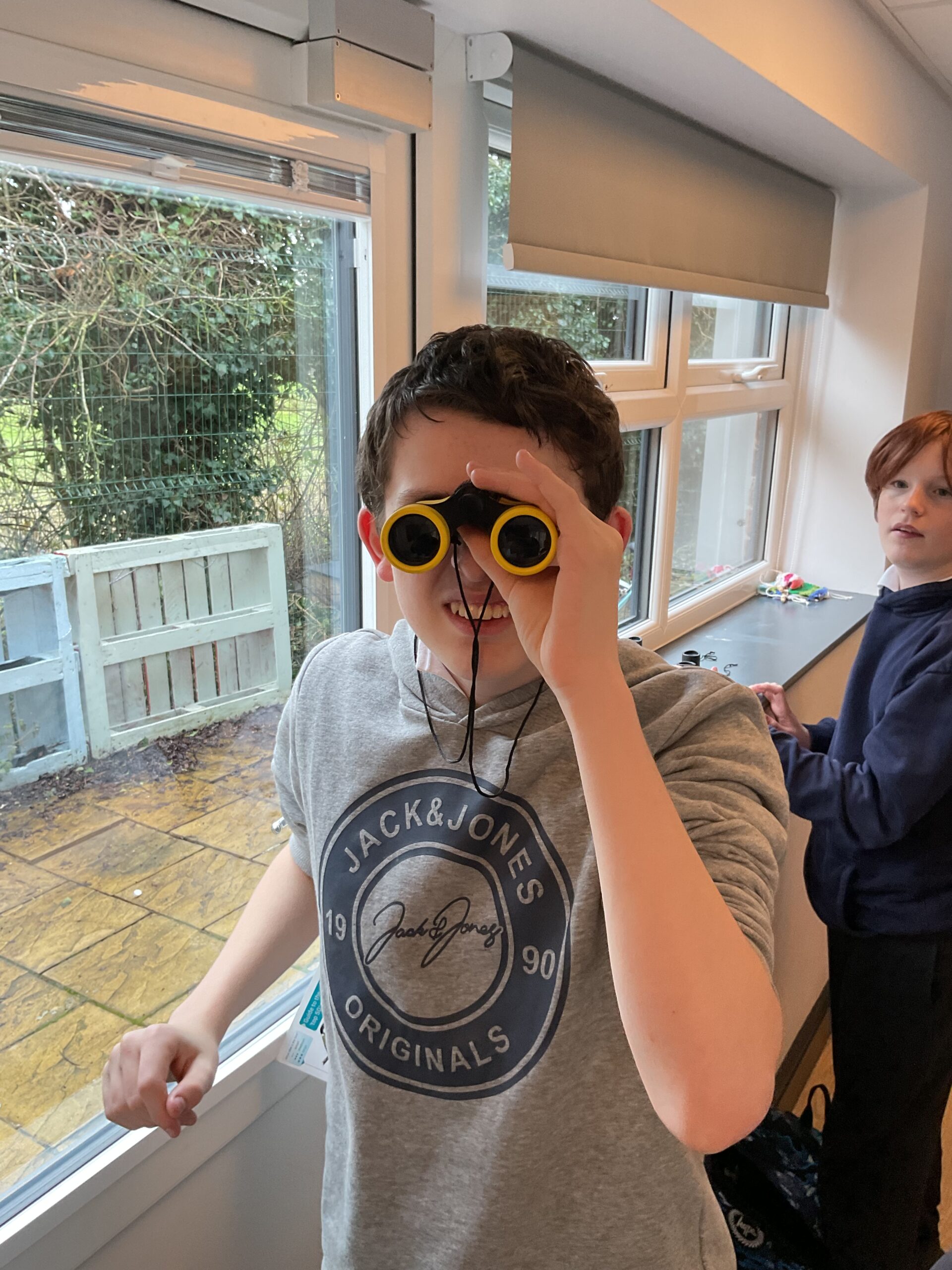 Learners at Allerthorpe Special Educational Needs School taking part in the National Bird Count within the school grounds.